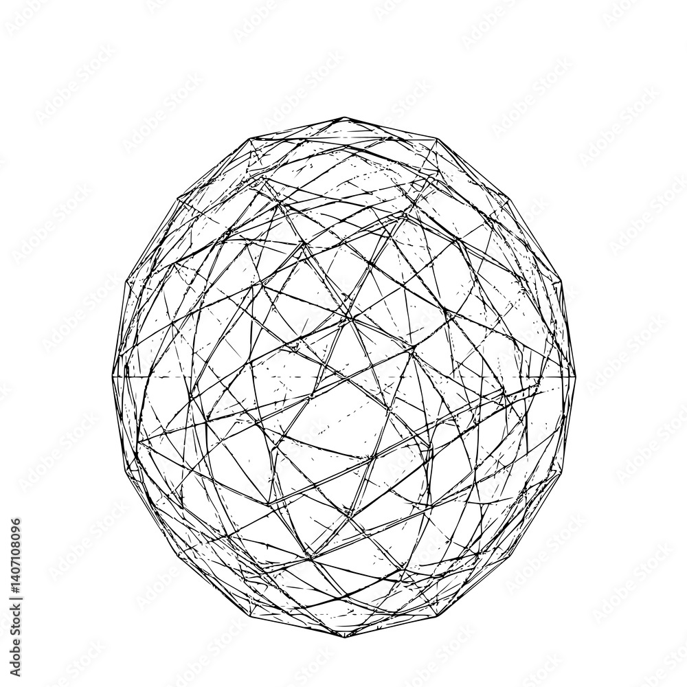 Abstract Geometric Sphere: An intricate and mesmerizing geometric sphere, created with interconnected lines and vertices. Capturing the essence of complexity and elegance. Abstract Geometric Sphere: An intricate and mesmerizing geometric sphere, created with interconnected lines and vertices. Capturing the essence of complexity and elegance.