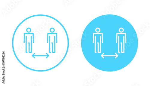 Social distance icon vector. social distancing sign and symbol. self quarantine sign
