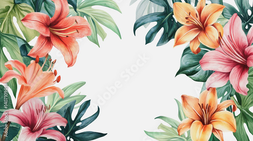 Elegant wedding invitation card background . Minimal hand painted watercolor botanical flowers texture template background. Design for wedding, vip cover, poster, rsvp moderncard.Valentine's Day