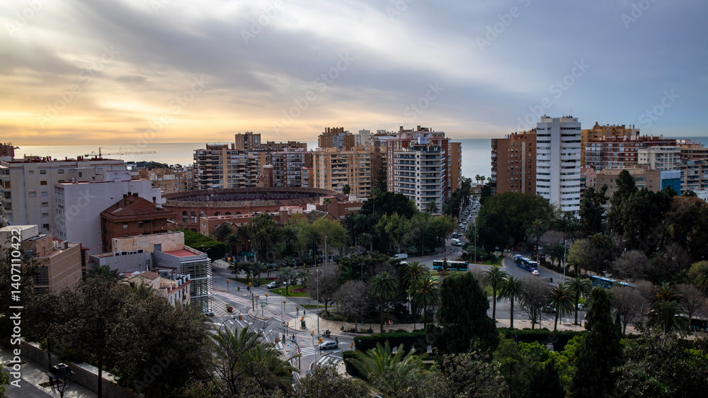 Obraz premium Malaga, Spain skyline
