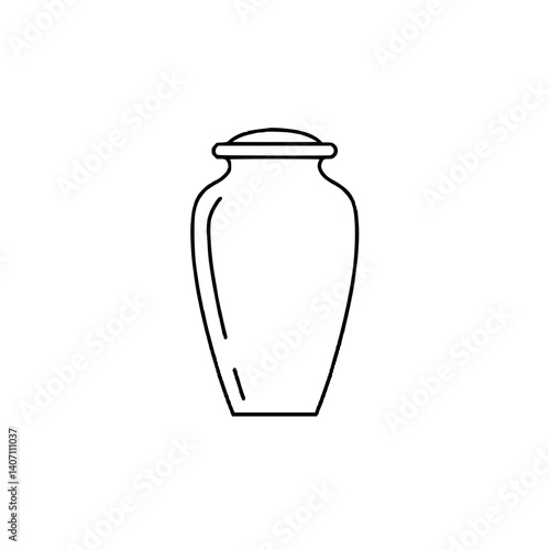 Obraz na płótnie Minimalistic urn icon representing the concept of remembrance and memorial w salonie