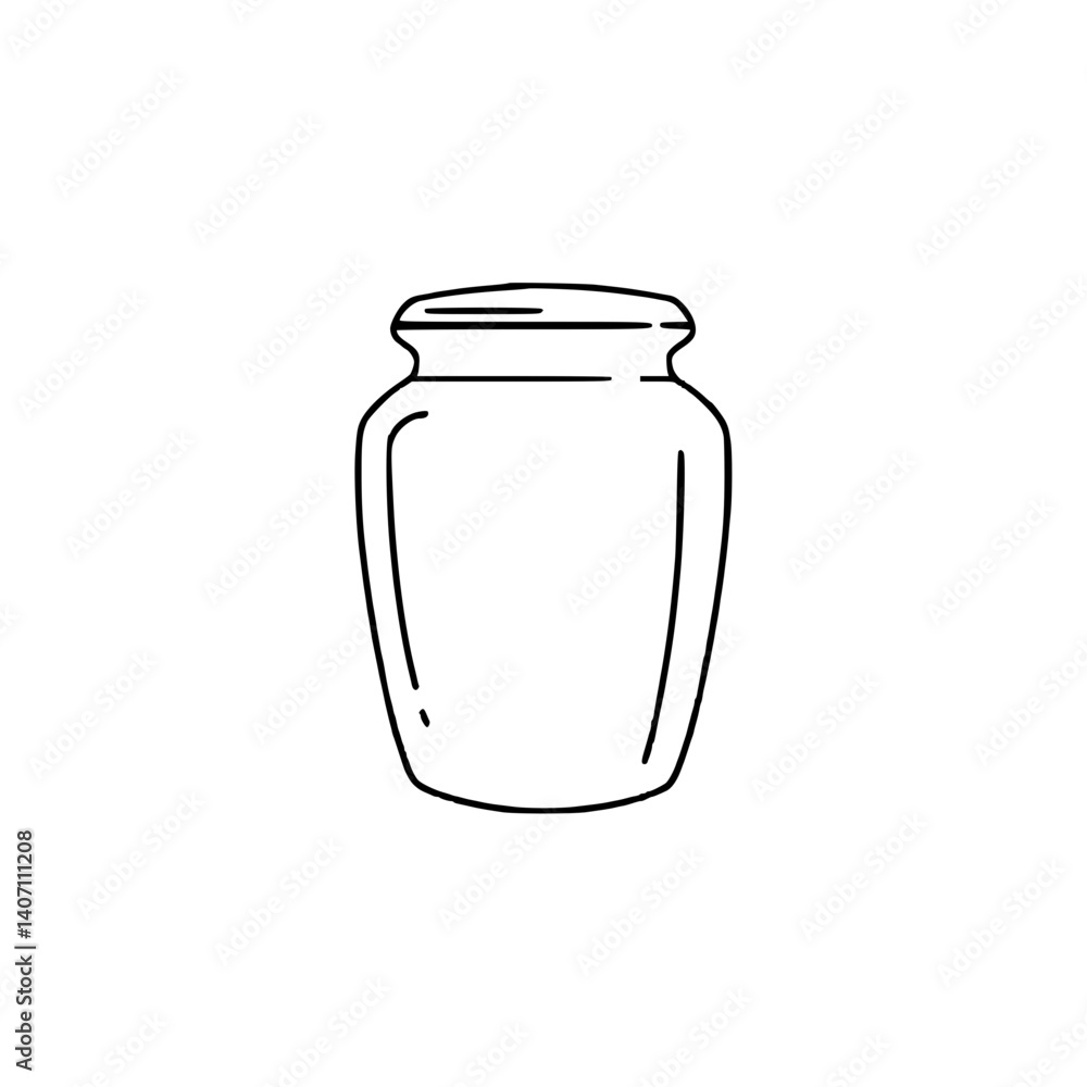 Minimalistic urn icon representing the concept of burial and memorial
