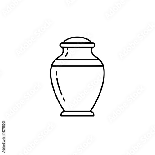 Obraz na płótnie Outline icon of an urn representing remembrance and memorial concepts w salonie