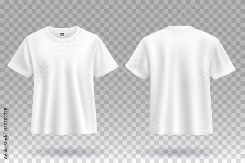 White t-shirt clothing template for casual wear design