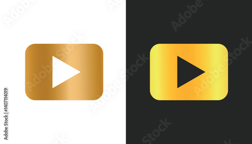 logo play buttonvector image of a beautiful and attractive gold colored highway divider sign on a black and white background 6-01.eps