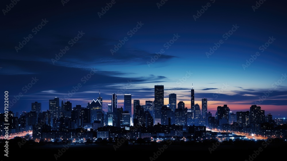 Fototapeta premium dusk houses silhouette