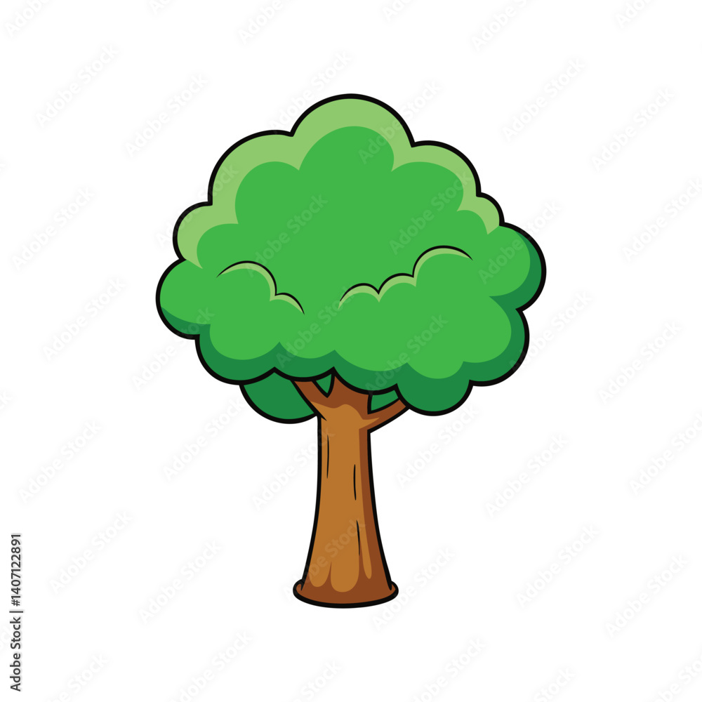 green tree vector illustration isolated on white background green tree vector illustration isolated on white background