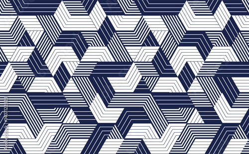 Cubes abstract background, seamless pattern with 3D blocks, geometric linear polygon wallpaper, isometric surreal cubic construction tiling pattern.