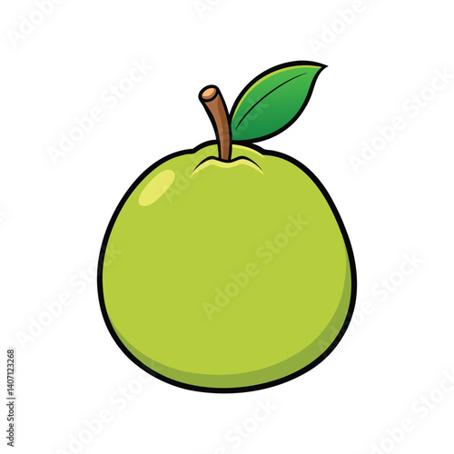 Guava Vector Illustration – Fresh Tropical Fruit Icon for Organic, Healthy Food Packaging, Smoothie, and Juice Designs