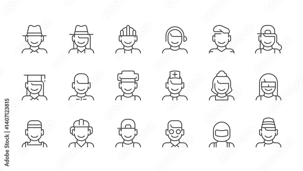 Profession Icon Set vector Profession Icon Set vector