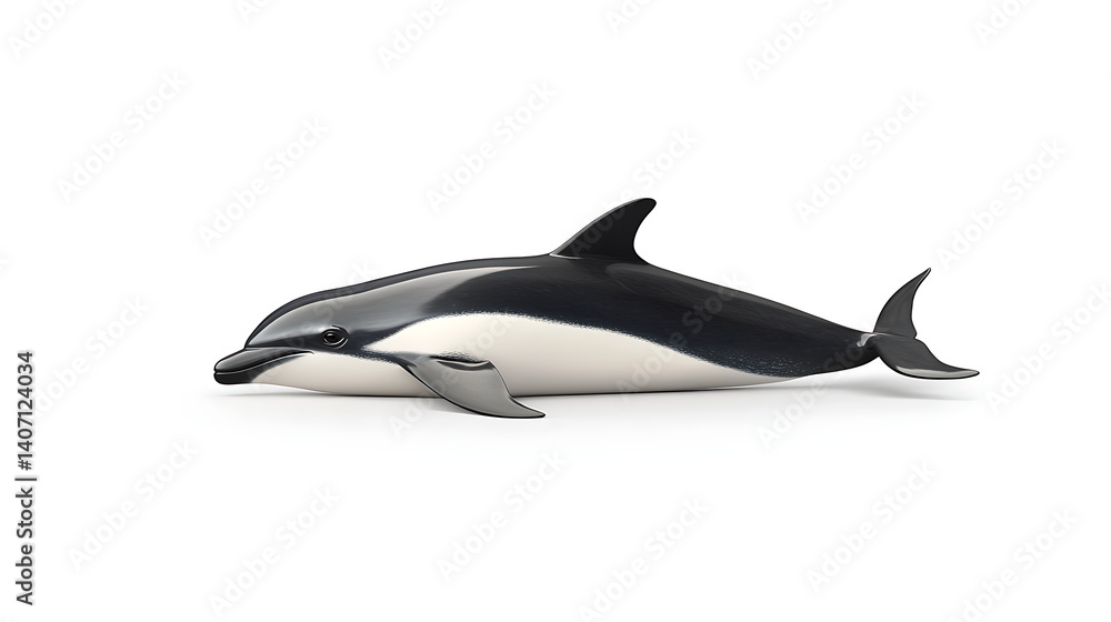 Obraz premium Dolphin resting on white background