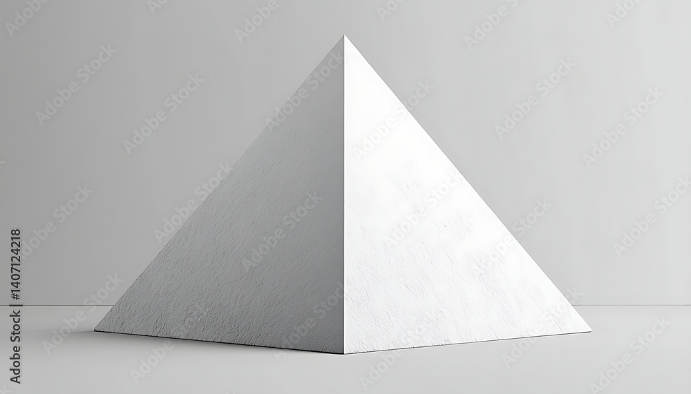 White Pyramid on Plain Background White Pyramid on Plain Background