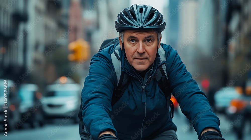 commuting man in city on bicycle wearing helmet showing urban motion active lifestyle transport and health conscious everyday biking habit commuting man in city on bicycle wearing helmet showing urban motion active lifestyle transport and health conscious everyday biking habit
