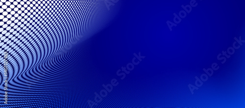 Dark blue dots in 3D perspective vector abstract background, multimedia internet information theme, wave stream of science technology or business blank template for ads.