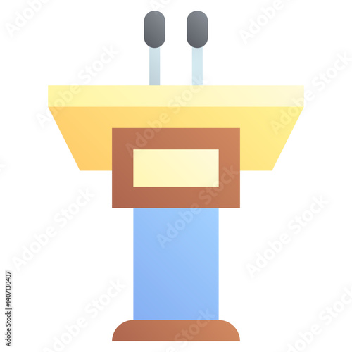 Public speaking. Editable vector icon, coloured.