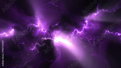 Abstract purple and black background with glowing energy