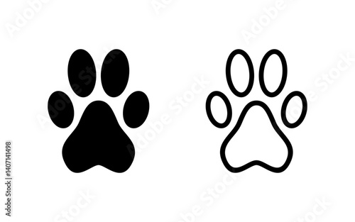 Paw icon vector illustration. paw print sign and symbol. dog or cat paw