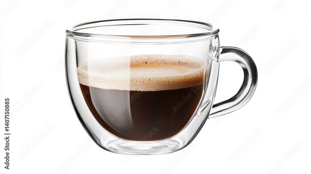 espresso coffee in a transparent cup espresso coffee in a transparent cup
