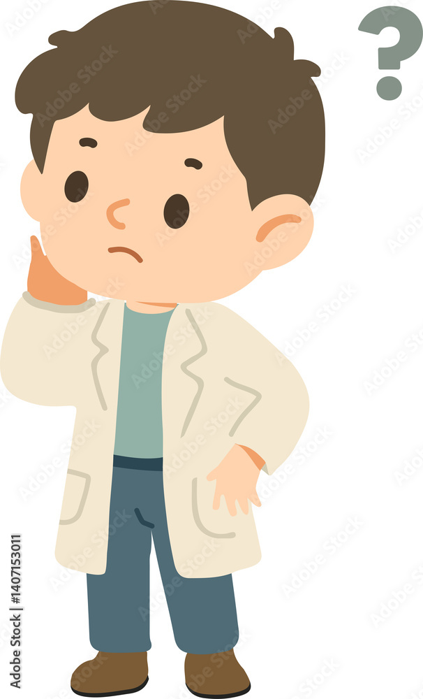 Cartoon Scientist with Beaker and Thumbs Up flat Cartoon Scientist with Beaker and Thumbs Up flat