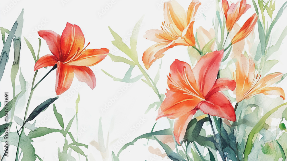 Obraz premium Elegant wedding invitation card background . Minimal hand painted watercolor botanical flowers texture template background. Design for wedding, vip cover, poster, rsvp moderncard.Valentine's Day
