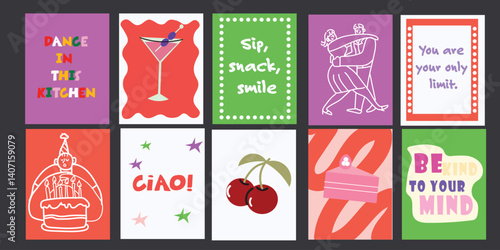Simple and sophisticated food-themed wall art. Great for modern kitchens and bakeries.