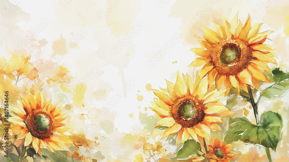 Fototapeta premium Elegant wedding invitation card background . Minimal hand painted watercolor botanical flowers texture template background. Design for wedding, vip cover, poster, rsvp moderncard.Valentine's Day