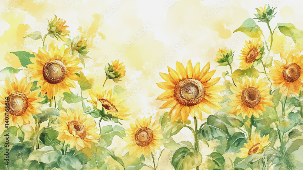 Fototapeta premium Elegant wedding invitation card background . Minimal hand painted watercolor botanical flowers texture template background. Design for wedding, vip cover, poster, rsvp moderncard.Valentine's Day