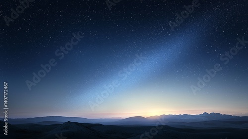 Wallpaper Mural Stunning Night Sky with Stars Over Mountain Landscape at Dusk Torontodigital.ca
