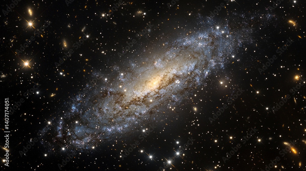 Obraz premium Stunning Realistic Astrophotography of a Distant Spiral Galaxy