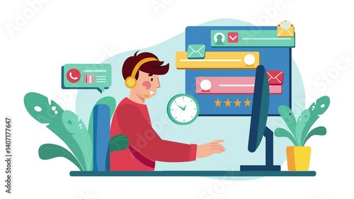 Customer Helpdesk Consultation Animation Scene