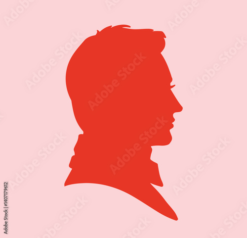 Vintage male head profile silhouette. Man's head silhouette.