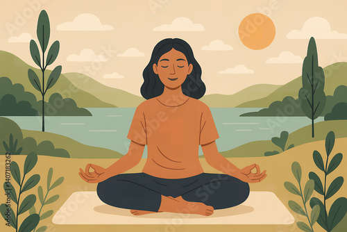 Wallpaper Mural yoga in the lotus position Torontodigital.ca