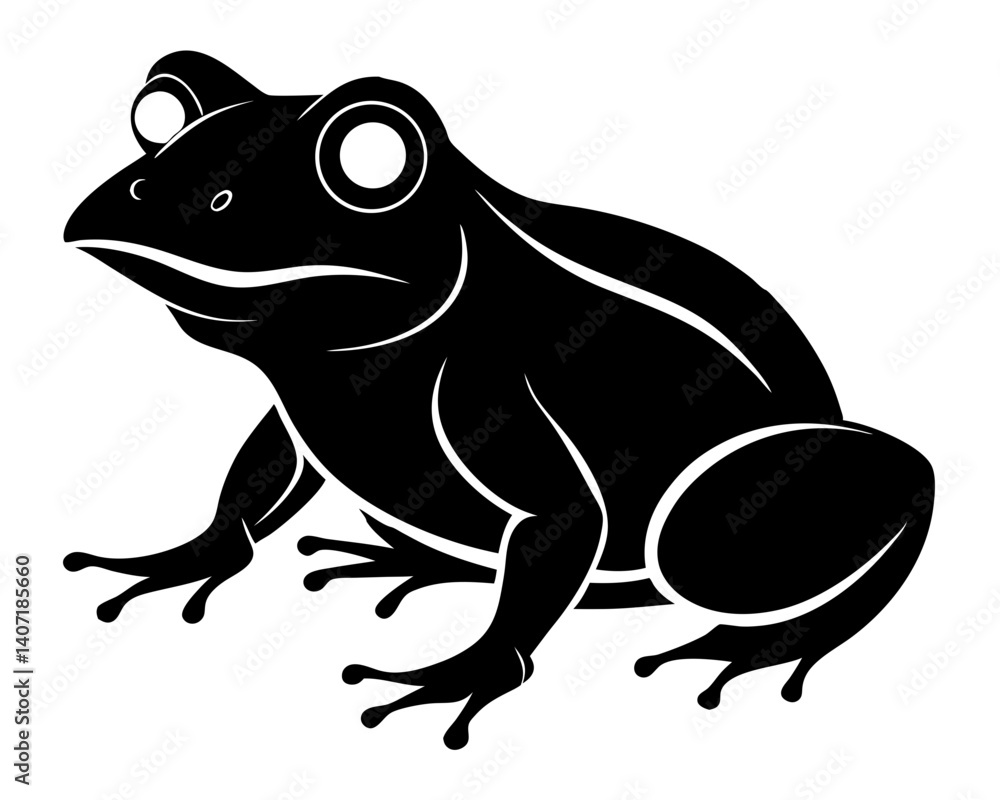 Naklejka premium Frog Silhouette Vector Design, Frog SVG, Frog Icon