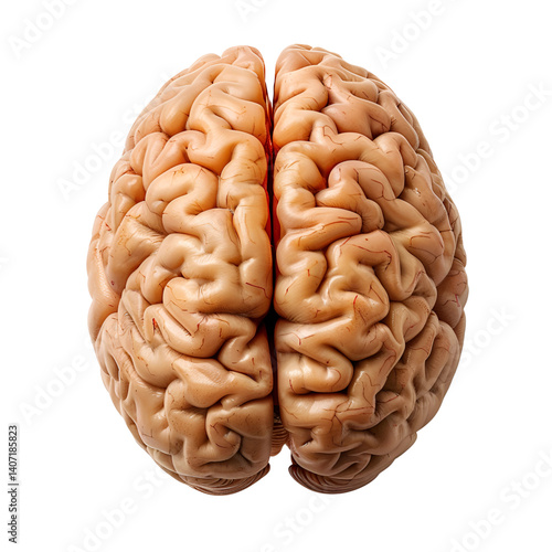 Brain Anatomy: A top-down perspective of a human brain, showcasing its intricate folds and the complex network that houses thoughts, memories, and consciousness.