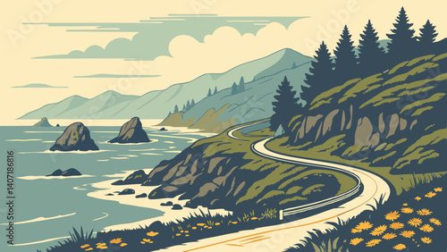Scenic route through the Oregon Coast Highway – Oregon, USA
