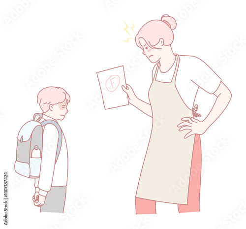 A frustrated and upset teacher is addressing a student regarding their failing grade and academic performance