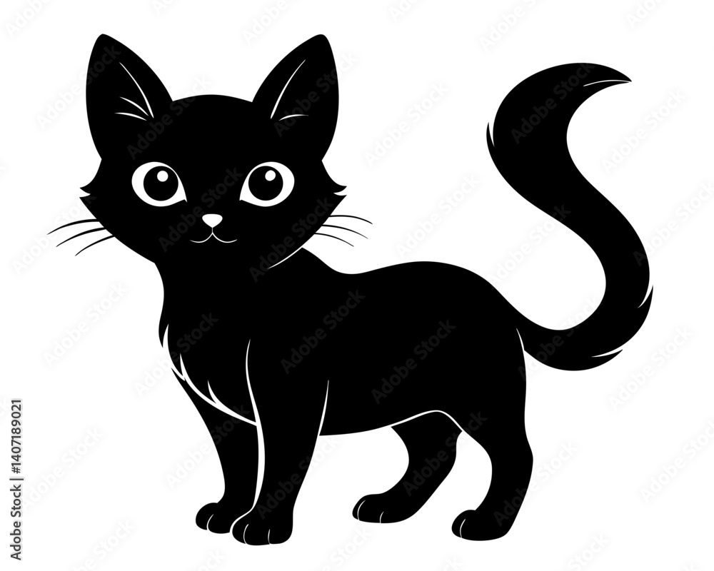 Kitten Silhouette Vector Design, Kitten SVG, Cute Cat Icon Kitten Silhouette Vector Design, Kitten SVG, Cute Cat Icon