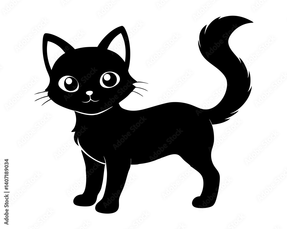 Kitten Silhouette Vector Design, Kitten SVG, Cute Cat Icon Kitten Silhouette Vector Design, Kitten SVG, Cute Cat Icon