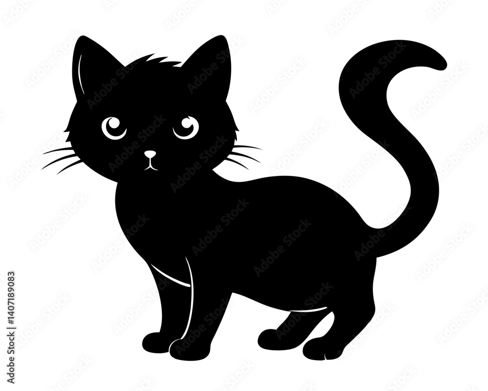 Kitten Silhouette Vector Design, Kitten SVG, Cute Cat Icon Kitten Silhouette Vector Design, Kitten SVG, Cute Cat Icon