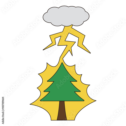 雷にうたれる木
