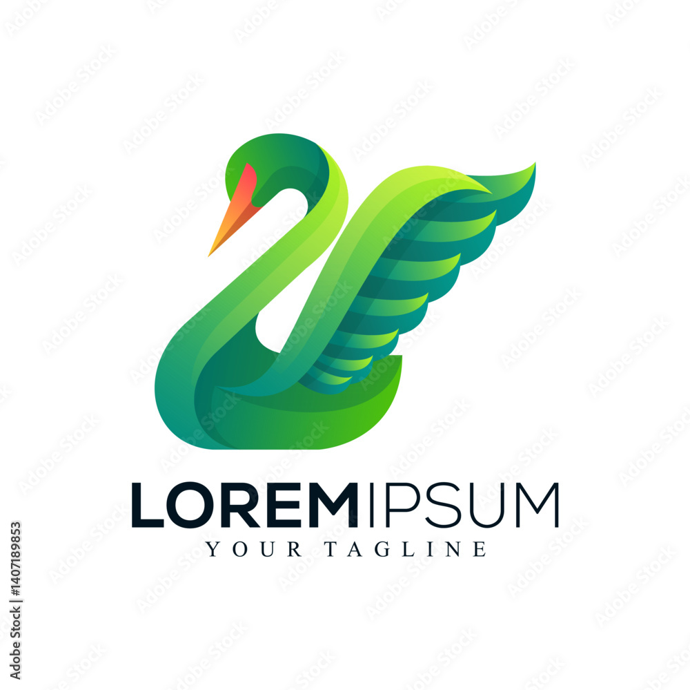 Obraz premium Abstract swan logo design