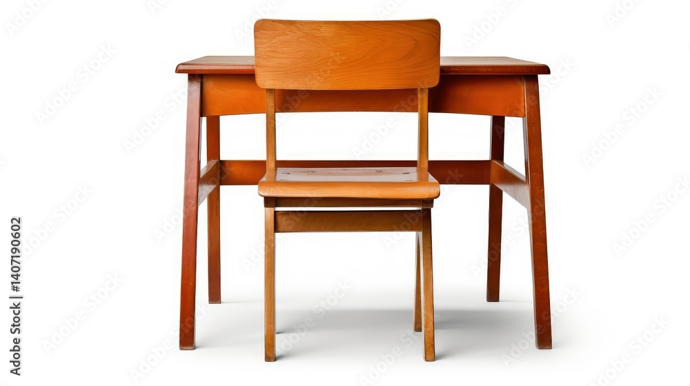 traditional school desk isolated