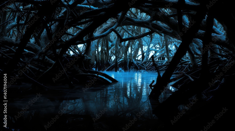 Obraz premium mangrove blue crab silhouette
