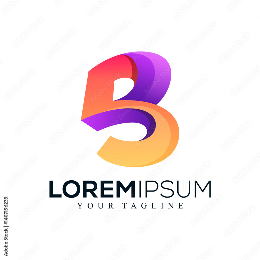 Obraz premium Abstract letter B logo design