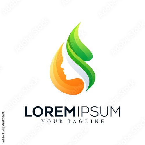 Abstract beauty face logo design