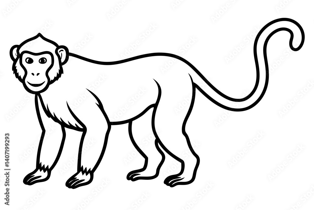 Obraz premium Minimalist Proboscis Monkey Vector