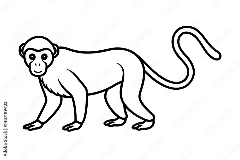 Obraz premium Minimalist Proboscis Monkey Vector