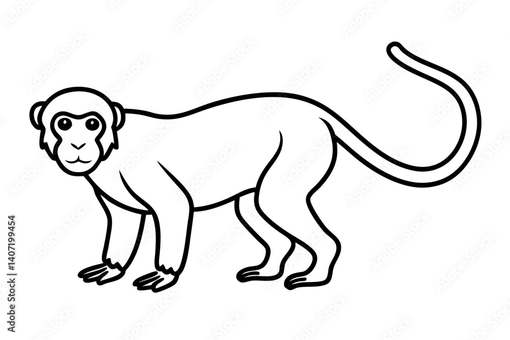 Minimalist Proboscis Monkey Vector Minimalist Proboscis Monkey Vector