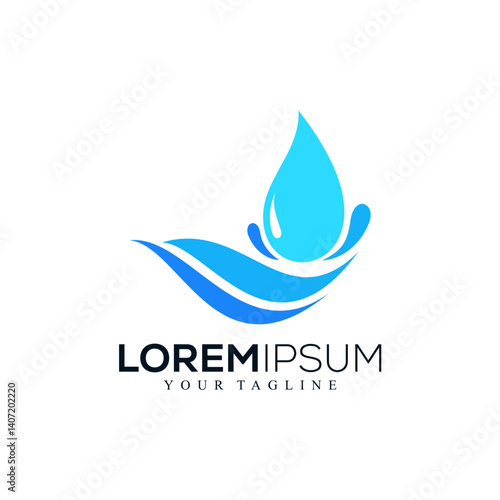 Abstract water drop logo design