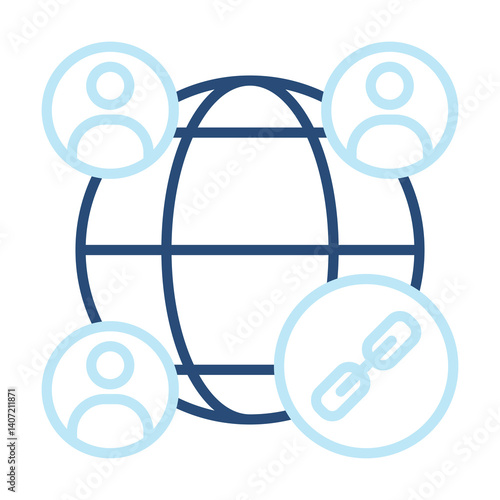 Link Icon Two Color Outline Style. Vector Illustration For Graphic Design